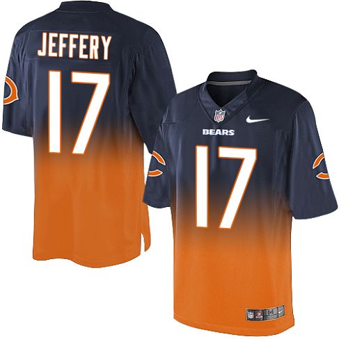 Men's Limited Alshon Jeffery Nike Jersey Navy/Orange - #17 Fadeaway NFL Chicago Bears